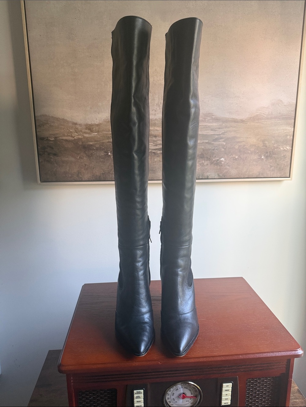Sam Edleman Black Over-the-Knee Leather Boots Size 9